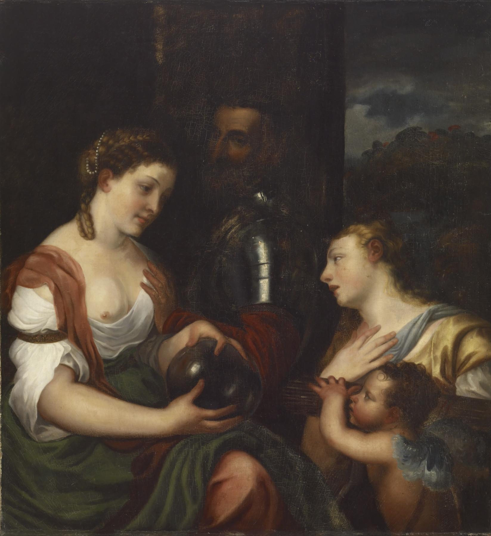 Copy of Titian's "Allegory of Alfonso d'Avalos, Marchese del Vasto"